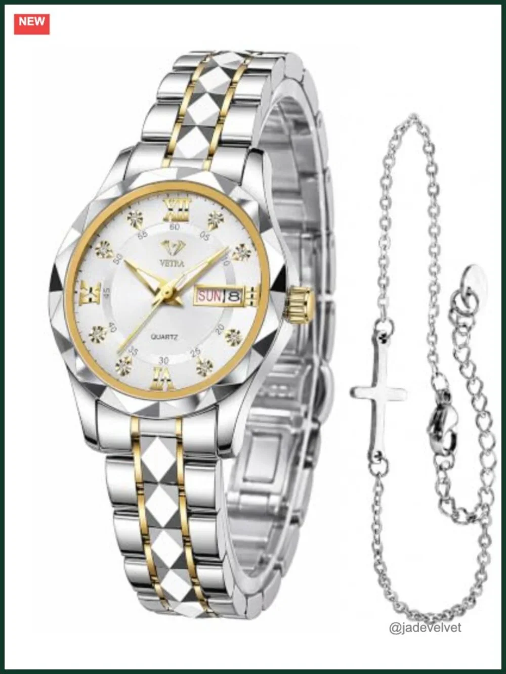 Women's Stainless Steel Dress Watch Waterproof Analog Bracelet